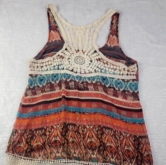 Collective Concepts Womens Southwest Aztec Print Flowy Tank Top Multicolor Large - Picture 7 of 8